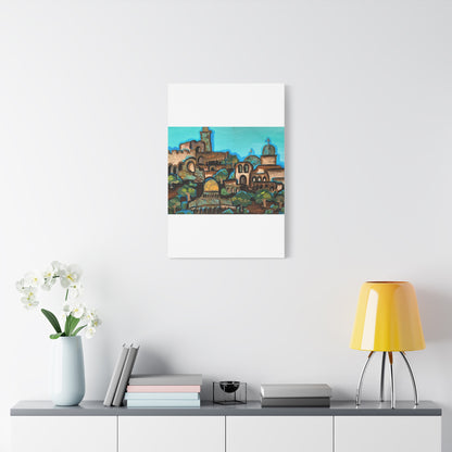 Artistic Canvas Print - Vibrant Architectural Landscape Wall Art