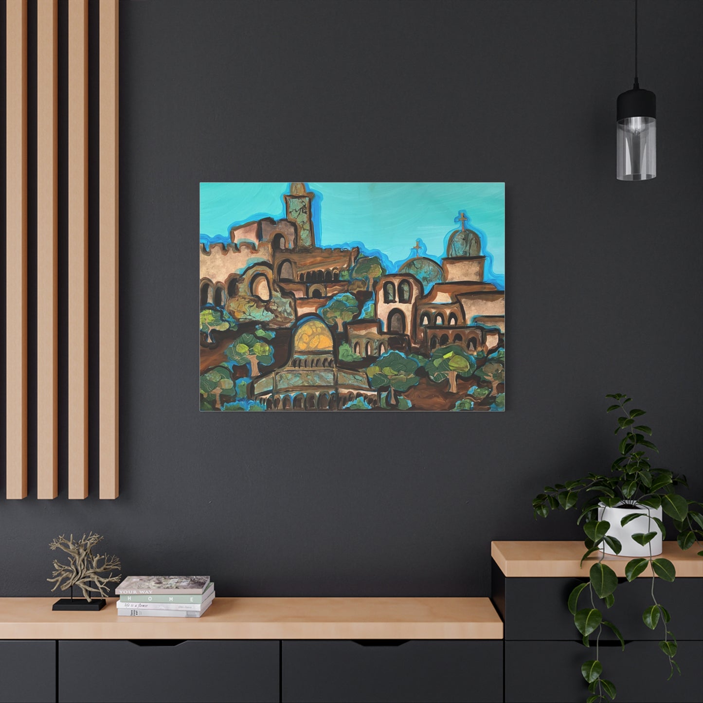 Artistic Canvas Print - Vibrant Architectural Landscape Wall Art