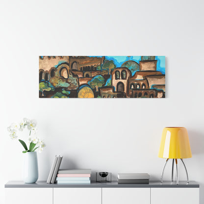 Artistic Canvas Print - Vibrant Architectural Landscape Wall Art