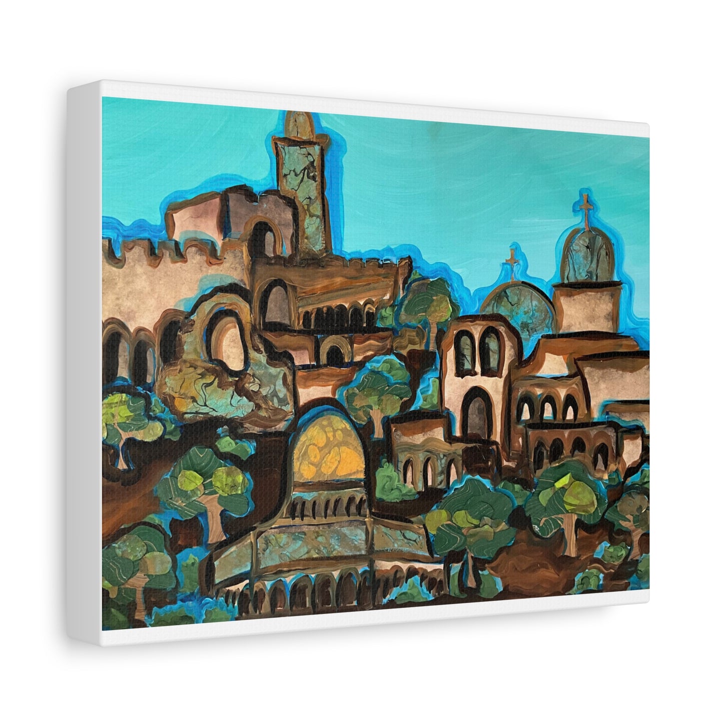 Artistic Canvas Print - Vibrant Architectural Landscape Wall Art