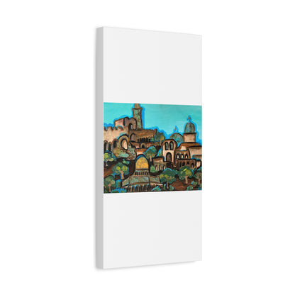 Artistic Canvas Print - Vibrant Architectural Landscape Wall Art