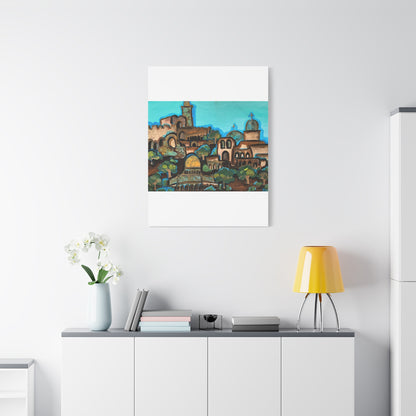 Artistic Canvas Print - Vibrant Architectural Landscape Wall Art