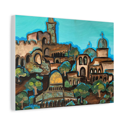 Artistic Canvas Print - Vibrant Architectural Landscape Wall Art