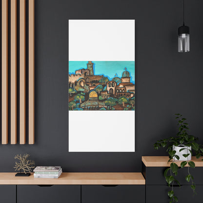 Artistic Canvas Print - Vibrant Architectural Landscape Wall Art