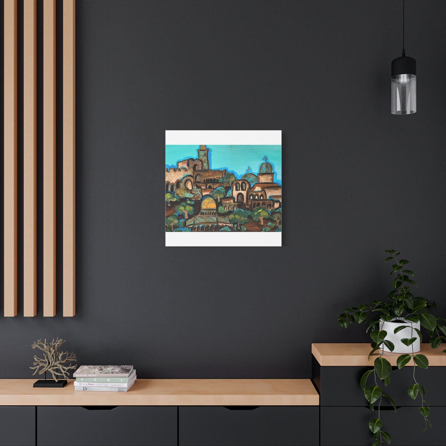 Artistic Canvas Print - Vibrant Architectural Landscape Wall Art