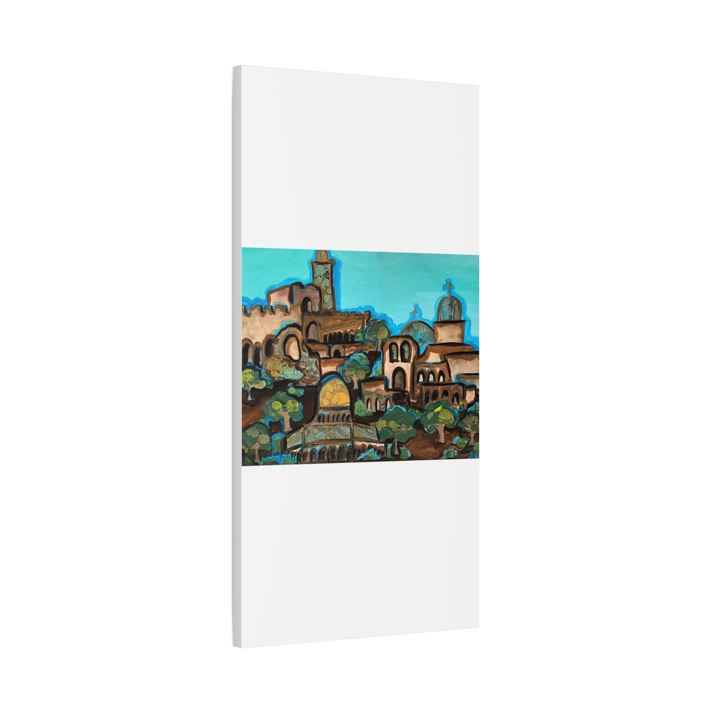 Artistic Canvas Print - Vibrant Architectural Landscape Wall Art