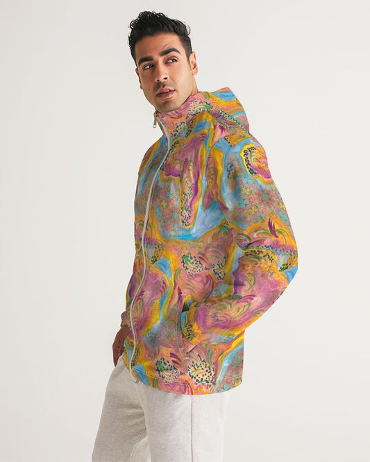 Around the world Men's All-Over Print Windbreaker
