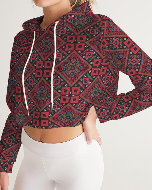 Palestinian @ Heart Women's All-Over Print Cropped Hoodie