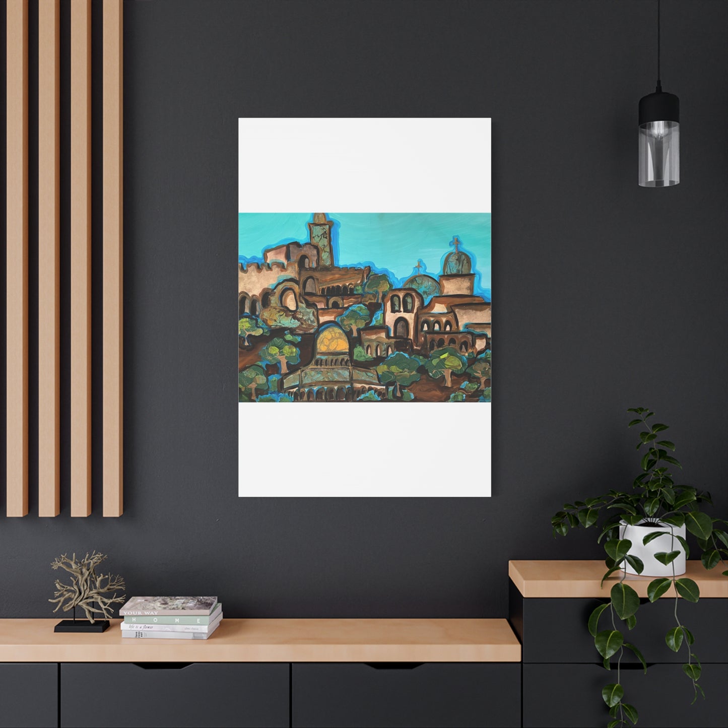 Artistic Canvas Print - Vibrant Architectural Landscape Wall Art