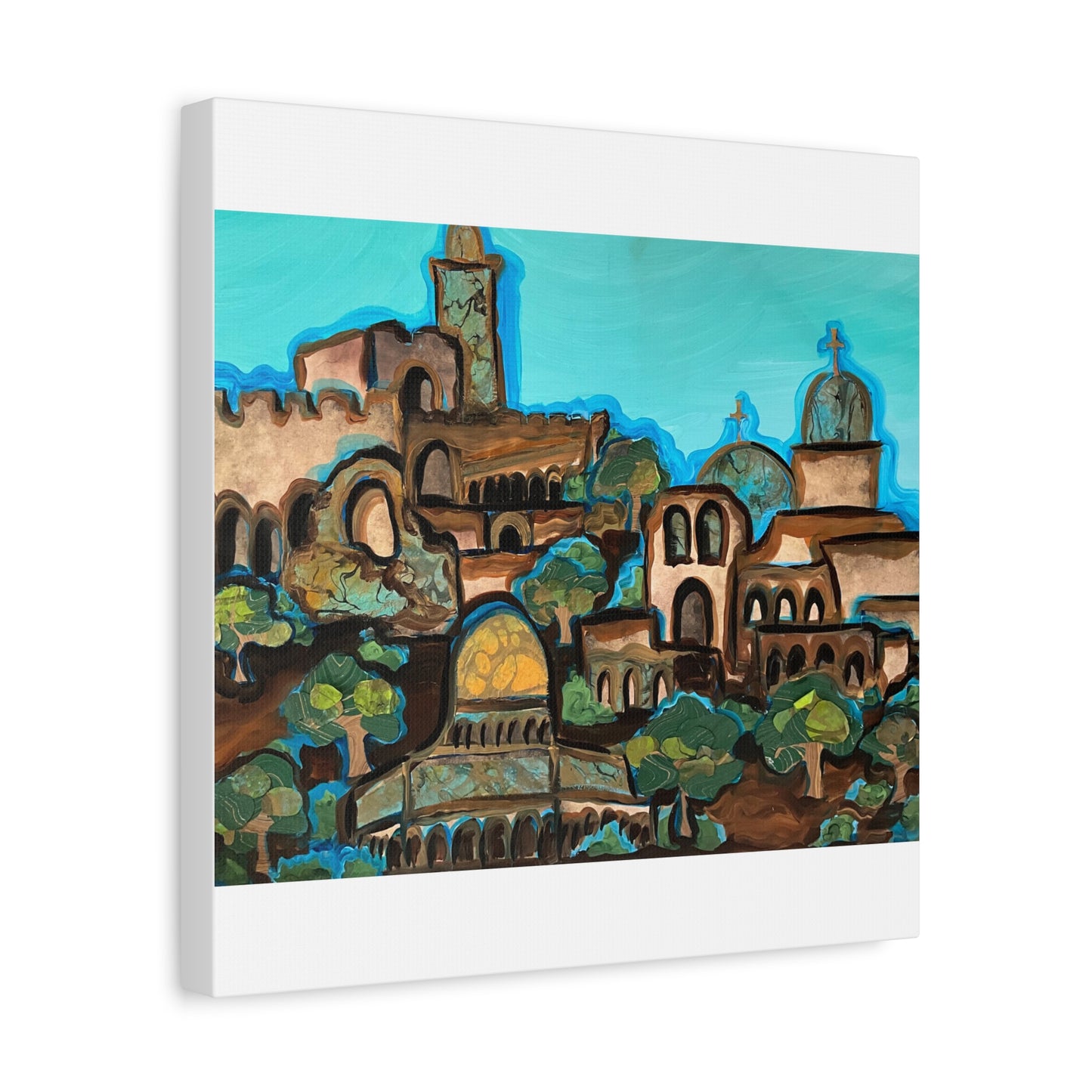 Artistic Canvas Print - Vibrant Architectural Landscape Wall Art