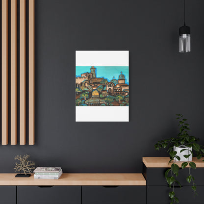 Artistic Canvas Print - Vibrant Architectural Landscape Wall Art