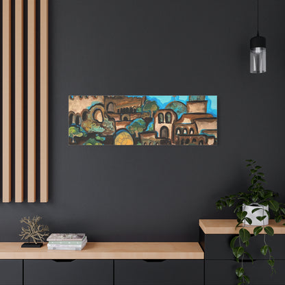 Artistic Canvas Print - Vibrant Architectural Landscape Wall Art