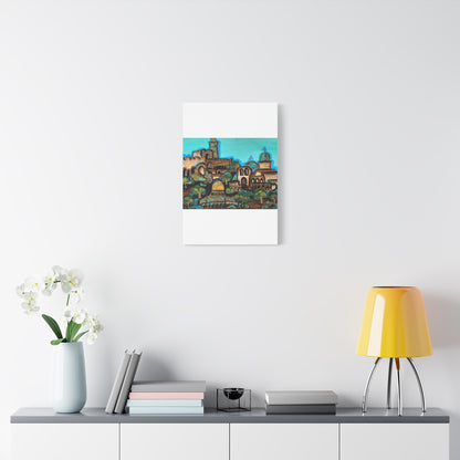 Artistic Canvas Print - Vibrant Architectural Landscape Wall Art