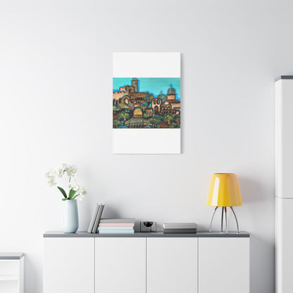 Artistic Canvas Print - Vibrant Architectural Landscape Wall Art