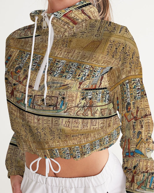 Walk like an Egyptian Women's All-Over Print Cropped Windbreaker