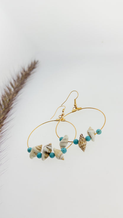 Turqouoise & Seashells Earrings