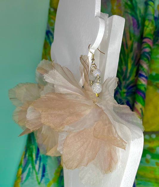 Organza flower earrings