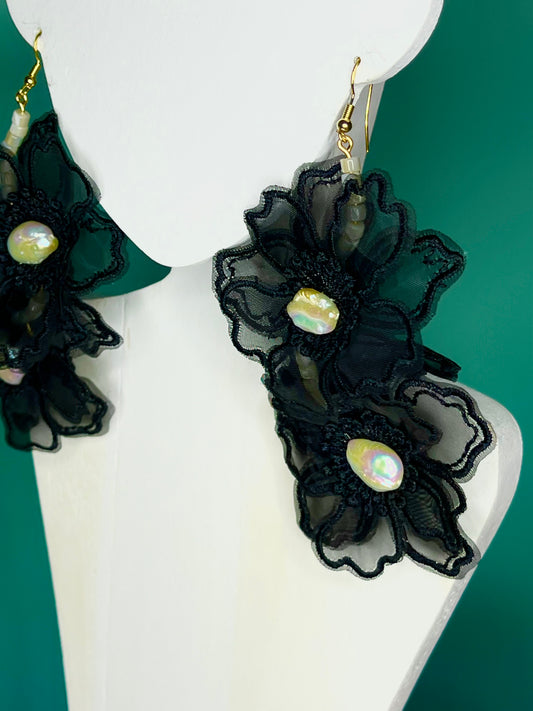 Black Poppies Earrings