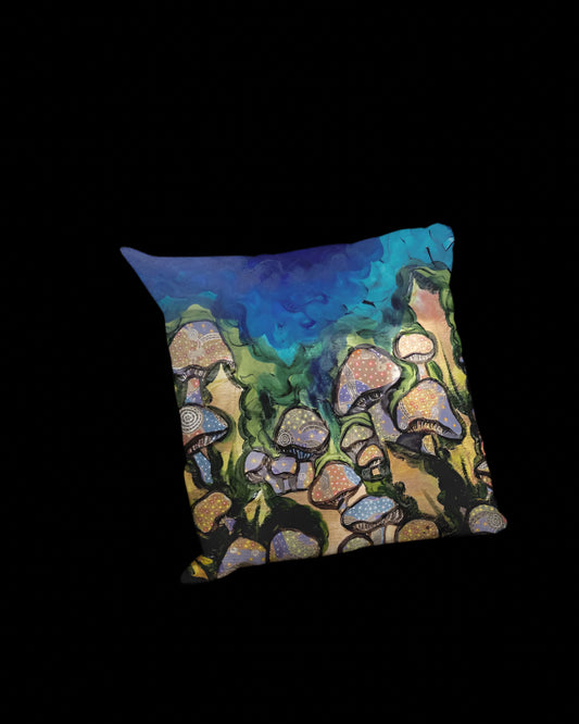 Mushrooms are Magic! Throw Pillow Case 18"x18"