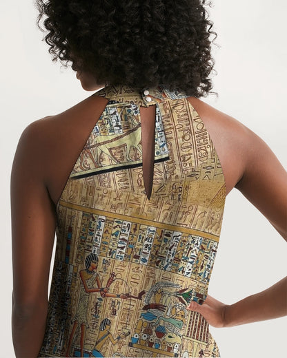 Walk like an Egyptian Women's All-Over Print Halter Dress