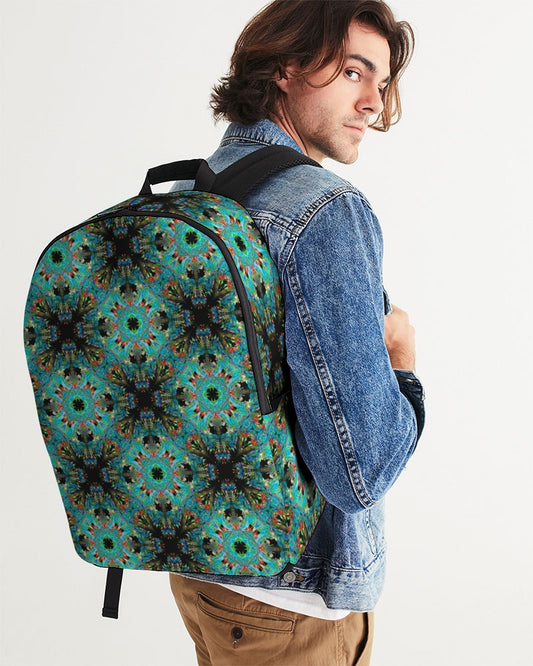 Turquoise Palm  Large Backpack