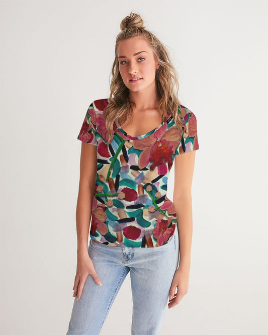 Orchid Fiesta Women's V-Neck Tee