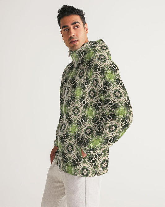 Green Kaleidoscope  Men's Windbreaker