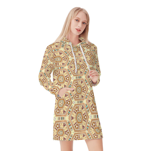 Middle Eastern Mosaic Womens Hoodie Dress