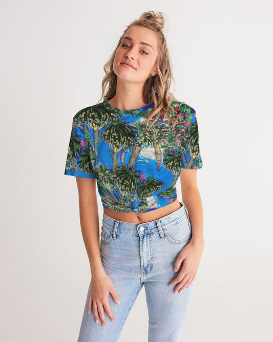 Mambo Craze Women's Twist-Front Cropped Tee