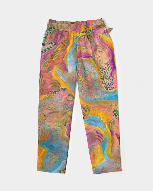 Around the world Women's Belted Tapered Pants