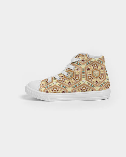 Middle Eastsern Mosaic Kids Hightop Canvas Shoe