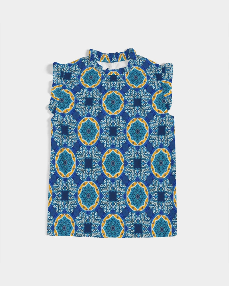 Blue Mosaic Women's Ruffle Sleeve Top