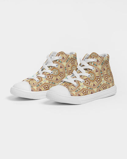 Middle Eastsern Mosaic Kids Hightop Canvas Shoe