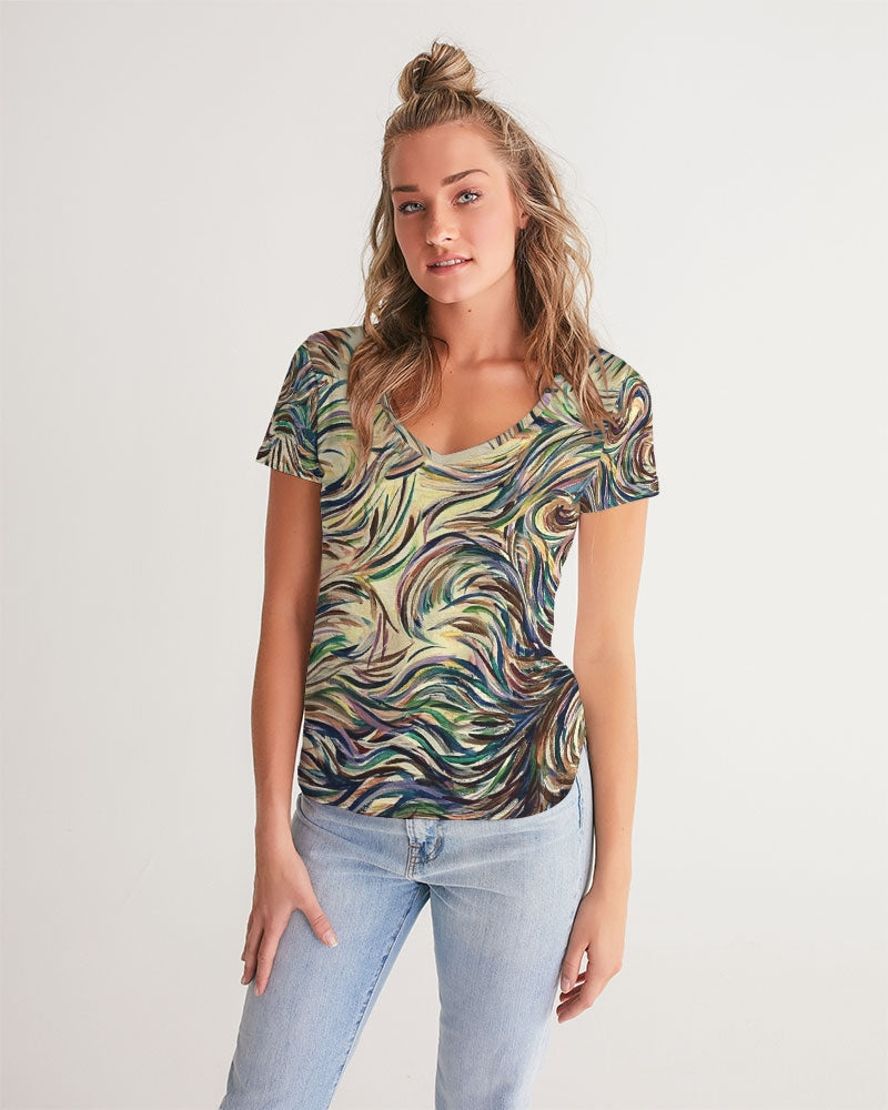 Painted swirls Women's V-Neck Tee