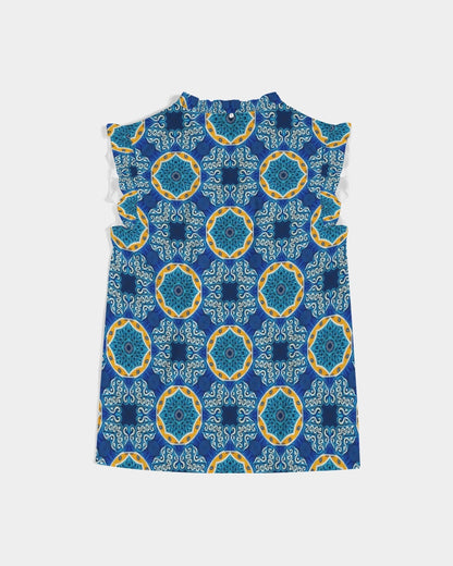 Blue Mosaic Women's Ruffle Sleeve Top