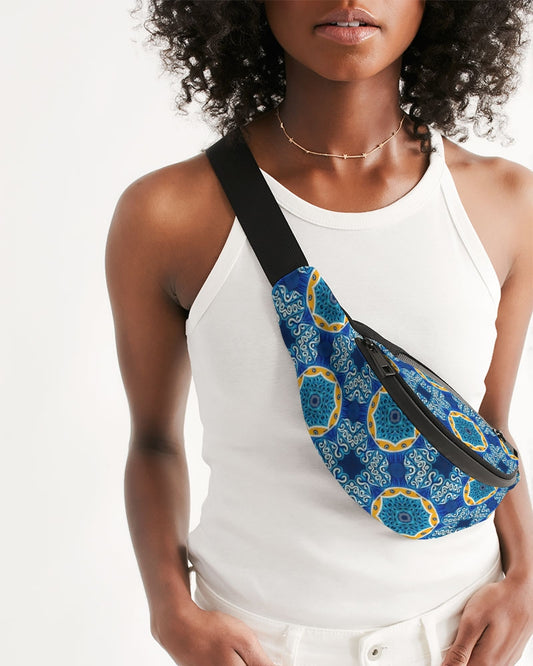 Blue Mosaic Crossbody Sling Bag