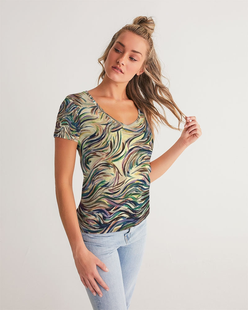 Painted swirls Women's V-Neck Tee