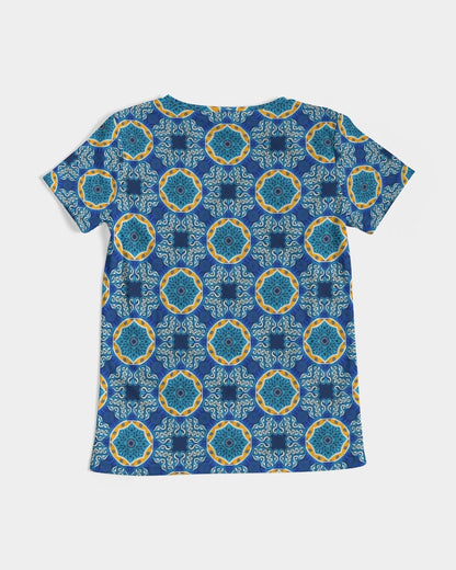 Blue Mosaic Women's V-Neck Tee