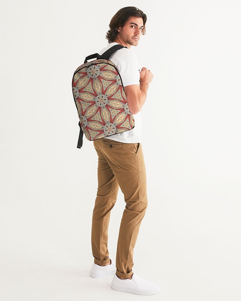 Red Geometric Stars Large Backpack