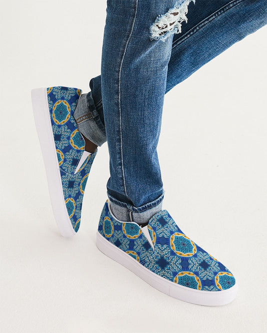 Blue Mosaic Men's Slip-On Canvas Shoe