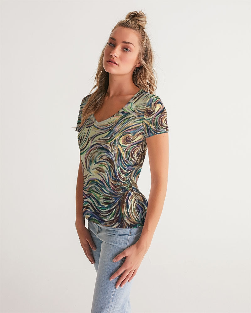 Painted swirls Women's V-Neck Tee