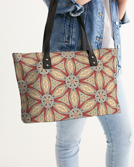 Red Geometric Stars Stylish Tote