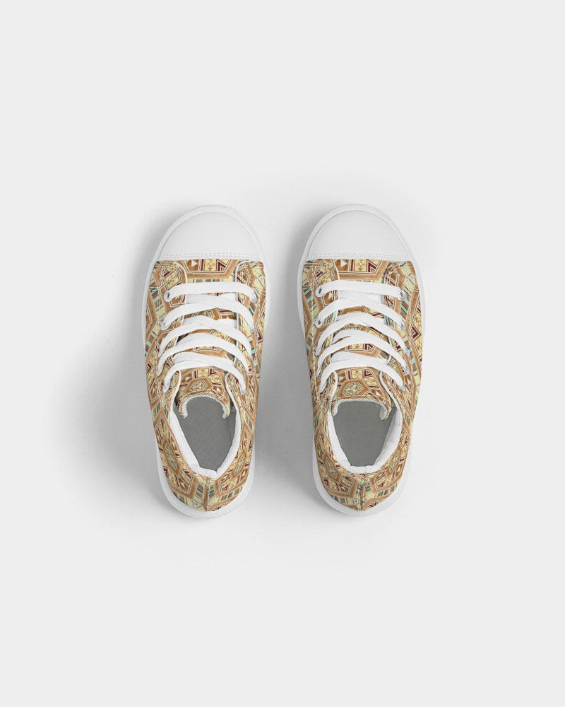 Middle Eastsern Mosaic Kids Hightop Canvas Shoe