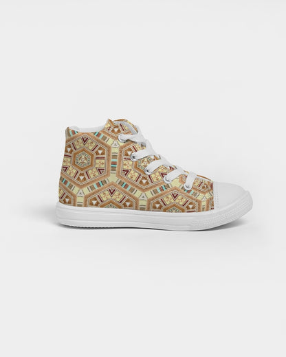 Middle Eastsern Mosaic Kids Hightop Canvas Shoe