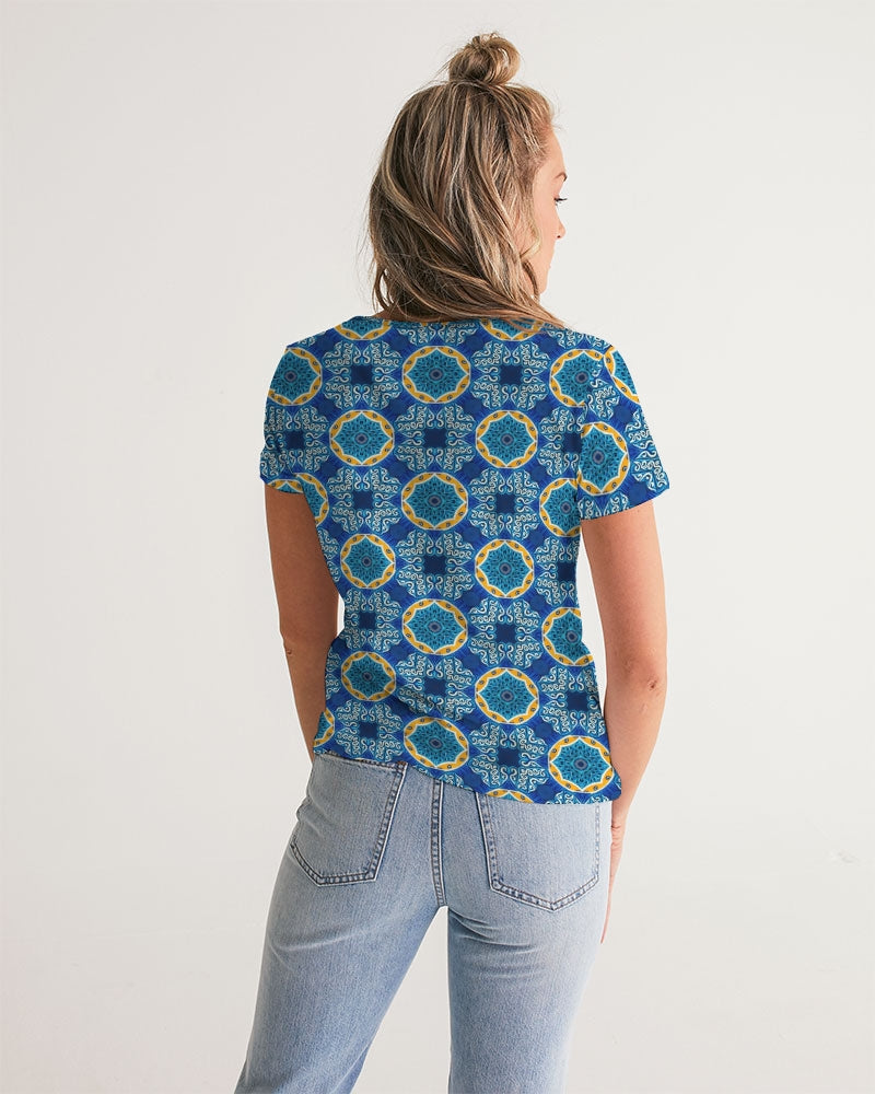 Blue Mosaic Women's V-Neck Tee