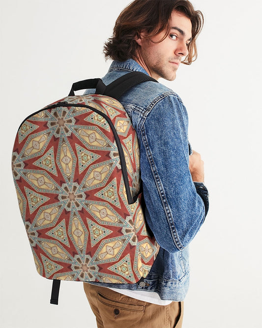 Red Geometric Stars Large Backpack