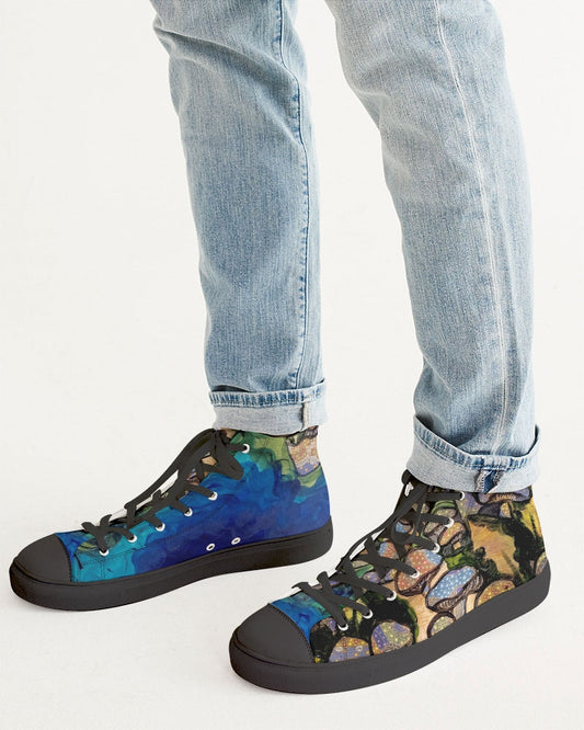 Mushrooms are Magic! Men's Hightop Canvas Shoe - Black