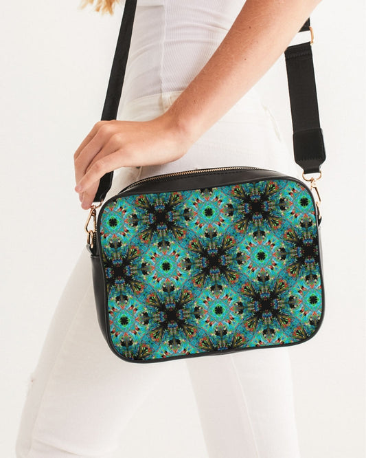 Turquoise Palm  Crossbody Bag