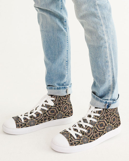 Modern Middle Eastern pattern Men's Hightop Canvas Shoe