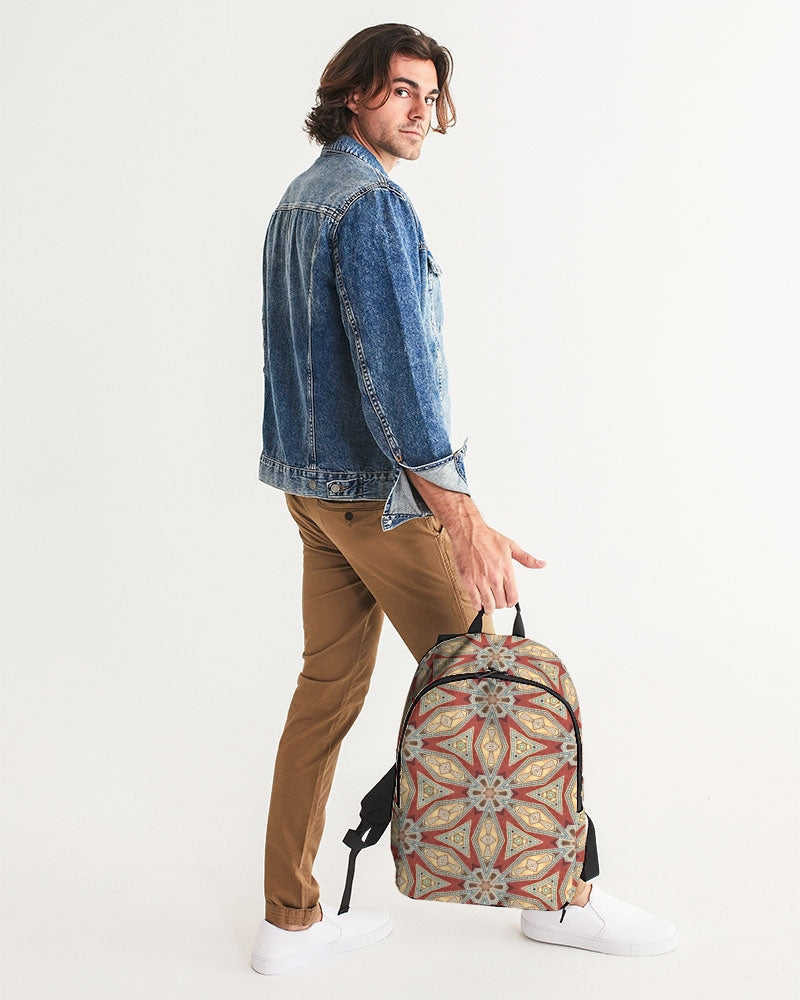 Red Geometric Stars Large Backpack